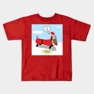 A Wiener Dog Christmas Kids T-Shirt